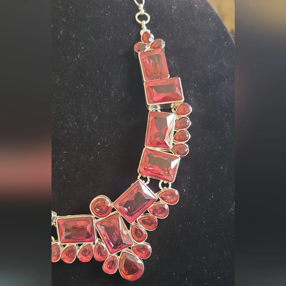 Red Purple Gemstone Necklace